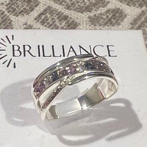 Brilliance Crystal Bypass Ring size 9